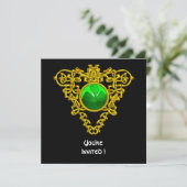 ZELLISCHES HERZ MIT KLEEBLATT ST PATRICK'S DAY PAR EINLADUNG (Stehend Vorderseite)