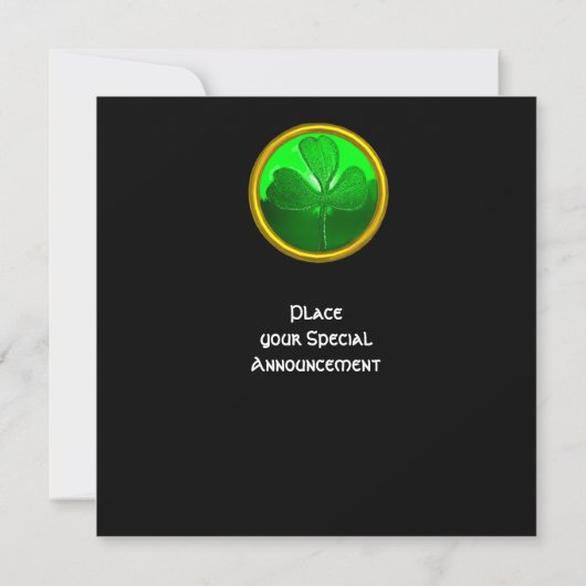 ZELLISCHES HERZ MIT KLEEBLATT ST PATRICK'S DAY PAR EINLADUNG (Rückseite)
