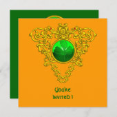 ZELLISCHES HERZ MIT KLEEBLATT ST PATRICK'S DAY PAR EINLADUNG (Vorne/Hinten)