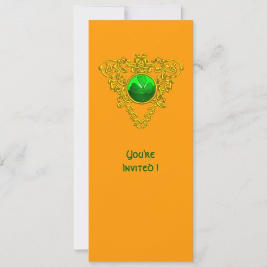 ZELLISCHES HERZ MIT KLEEBLATT ST PATRICK'S DAY PAR EINLADUNG (Vorderseite)