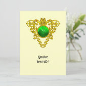 ZELLISCHES HERZ MIT KLEEBLATT ST PATRICK'S DAY PAR EINLADUNG (Stehend Vorderseite)