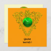 ZELLISCHES HERZ MIT KLEEBLATT ST PATRICK'S DAY PAR EINLADUNG (Vorne/Hinten)