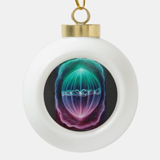 Zellteilung Keramik Kugel-Ornament (Vorderseite)