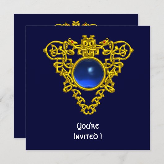 ZELLTIC HERART Blauer Saphir Einladung (Vorne/Hinten)