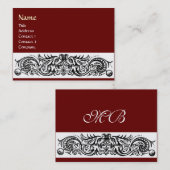 ZELLTRAGONMONOGRAM, rot Visitenkarte (Vorne/Hinten)