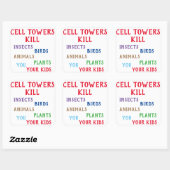 Zelltürme töten Aufkleber (Blatt)