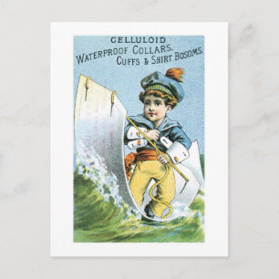 Zelluloid-Wasserdichte Kragen Postkarte
