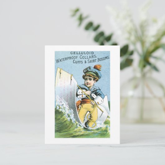 Zelluloid Waterproof Collars Postkarte (Stehend Vorderseite)