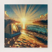 Zelt an einem Beach Camping Geburtstag Puzzle (Vertikal)
