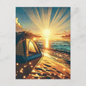 Zelt auf einem Beach-Camping Postkarte (Vorderseite)