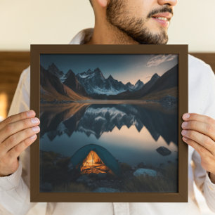 Zelt-, Berg- und Seecamping-Themenkunst Leinwanddruck