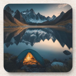 Zelt, Berge und Camping Themenwelt Kunst Getränkeuntersetzer