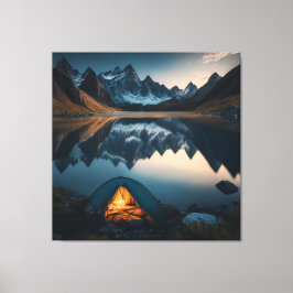 Zelt, Berge und Camping Themenwelt Kunst Leinwanddruck