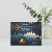 Zelt, Berge und Camping Themenwelt Kunst Postkarte (Stehend Vorderseite)