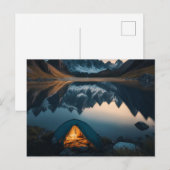 Zelt, Berge und Camping Themenwelt Kunst Postkarte (Vorne/Hinten)