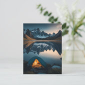 Zelt, Berge und Camping Themenwelt Kunst Postkarte (Stehend Vorderseite)