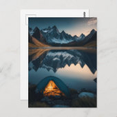 Zelt, Berge und Camping Themenwelt Kunst Postkarte (Vorne/Hinten)