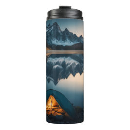 Zelt, Berge und Camping Themenwelt Kunst Thermosbecher