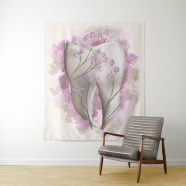 Zelt & Blume, surrealistische Malerei. Zahnkunde Wandteppich