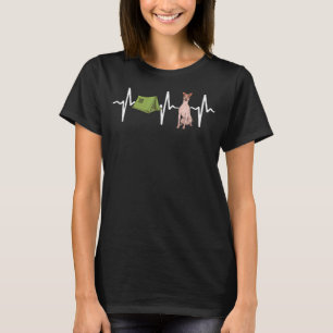 Zelt Camping American Hairless Terrier Heartbeat D T-Shirt