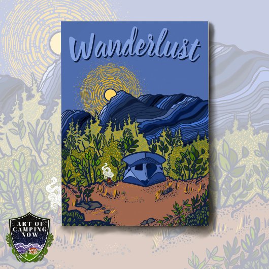 Zelt Camping Berge Landschaft Kunst, Dichtung und  Poster