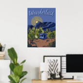 Zelt Camping Berge Landschaft Kunst, Dichtung und  Poster (Heimbüro)