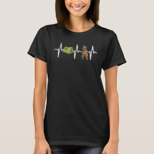 Zelt Camping Border Terrier Herzschlag Hund T-Shirt