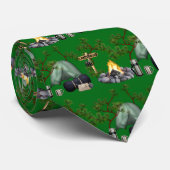 Zelt Camping Pattern Campers Neck Tie Krawatte (Gerollt)