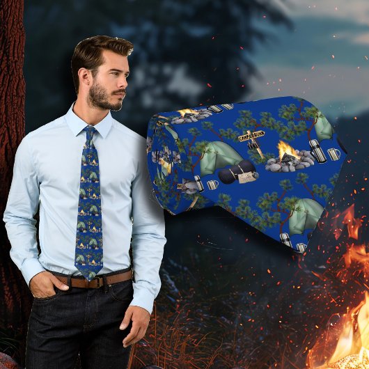 Zelt Camping Pattern Camper's Neck Tie Krawatte