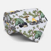 Zelt Camping Pattern Camper's Neck Tie Krawatte (Gerollt)
