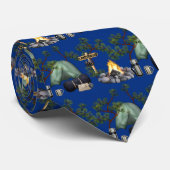 Zelt Camping Pattern Camper's Neck Tie Krawatte (Gerollt)