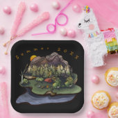 Zelt Camping Woods Mountain Szene Pappteller (Party)