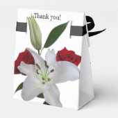 Zelt-Gefälligkeitsboxen Rote Rosen Weiße Leine jed Geschenkschachtel (Rückseite)