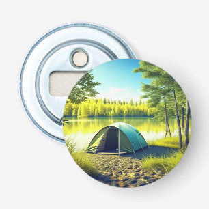 Zelt in einem schönen Wald am See Flaschenöffner