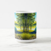 Zelt in einem schönen Wald am See Kaffeetasse (Mittel)
