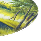 Zelt in einem schönen Wald am See Schneidebrett (Ecke)