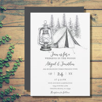 Zelt-, Lantern- und Woodland-Sketch-Camping Hochze