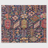 Zelt Midnight Blue Shekarlu Zig-Zag  Geschenkpapier (Flach)