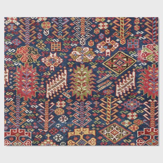 Zelt Midnight Blue Shekarlu Zig-Zag  Geschenkpapier (Flach)