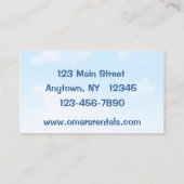 Zelt-MietVisitenkarte Visitenkarte (Rückseite)