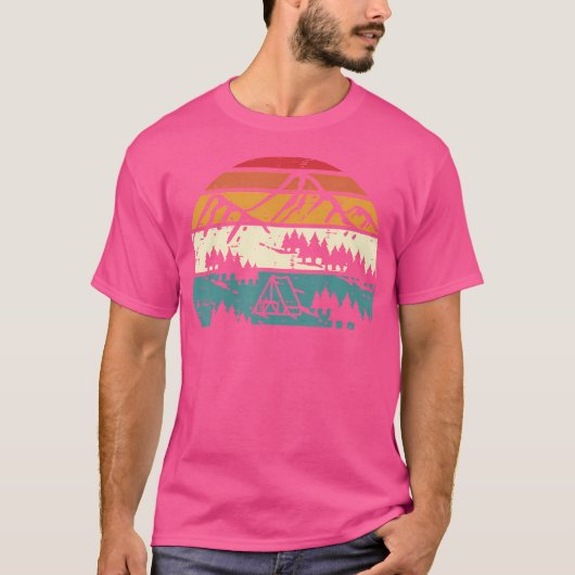 Zelt Mountain Sunset Camping Retro Natur Männer Fr T-Shirt (Vorderseite)