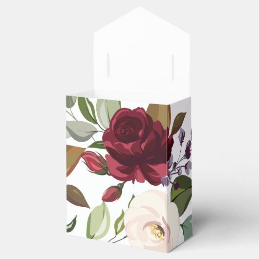 Zelt Paper Fevor Box White Roses Gold Geometric Geschenkschachtel (Geöffnet)