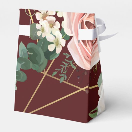 Zelt Paper Gevor Box Geometric Garden Rose Wein Geschenkschachtel (Rückseite)