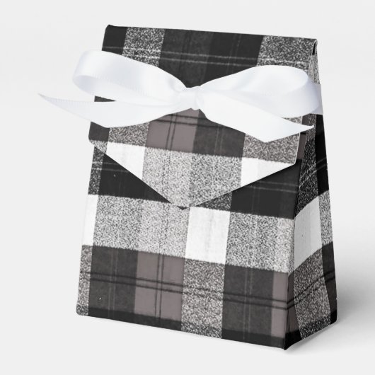 Zelt Papier Gefallen Box Xmas Baffalo Kariert Blac Geschenkschachtel (Vorderseite)