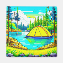 Zelt schweben auf dem Camping Themed