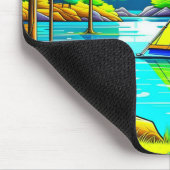 Zelt schweben auf dem Camping Themed Mousepad (Ecke)