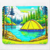 Zelt schweben auf dem Camping Themed Mousepad (Vorne)