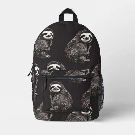 Zelt-Sloth-Muster Bedruckter Rucksack (Vorderseite)