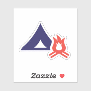 Zelt und Campfire Aufkleber