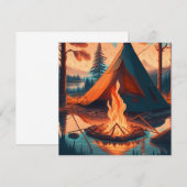 Zelt und Campfire Vintage Farben Kunst (Vorne/Hinten)